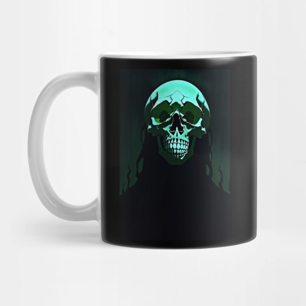 Neon Cyan Skull by DeathAnarchy